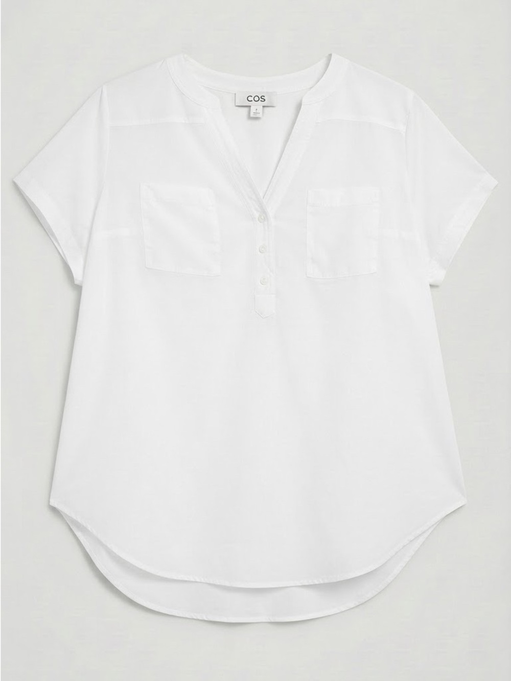 torrid White Short-Sleeve Button-Front Pocket Blouse